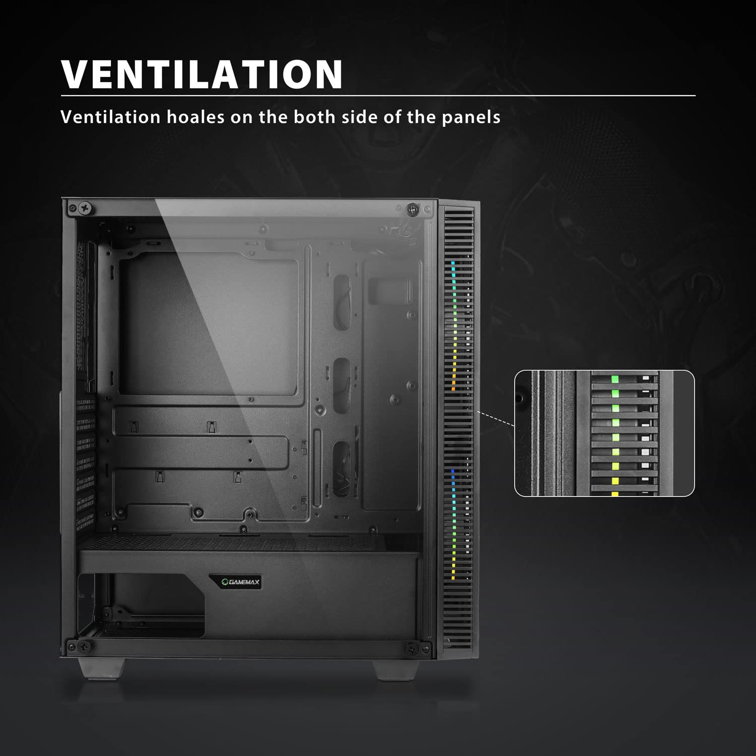 Amazon.co.jp: ゲーミングケース ミッドタワー 強化ガラス製サイド